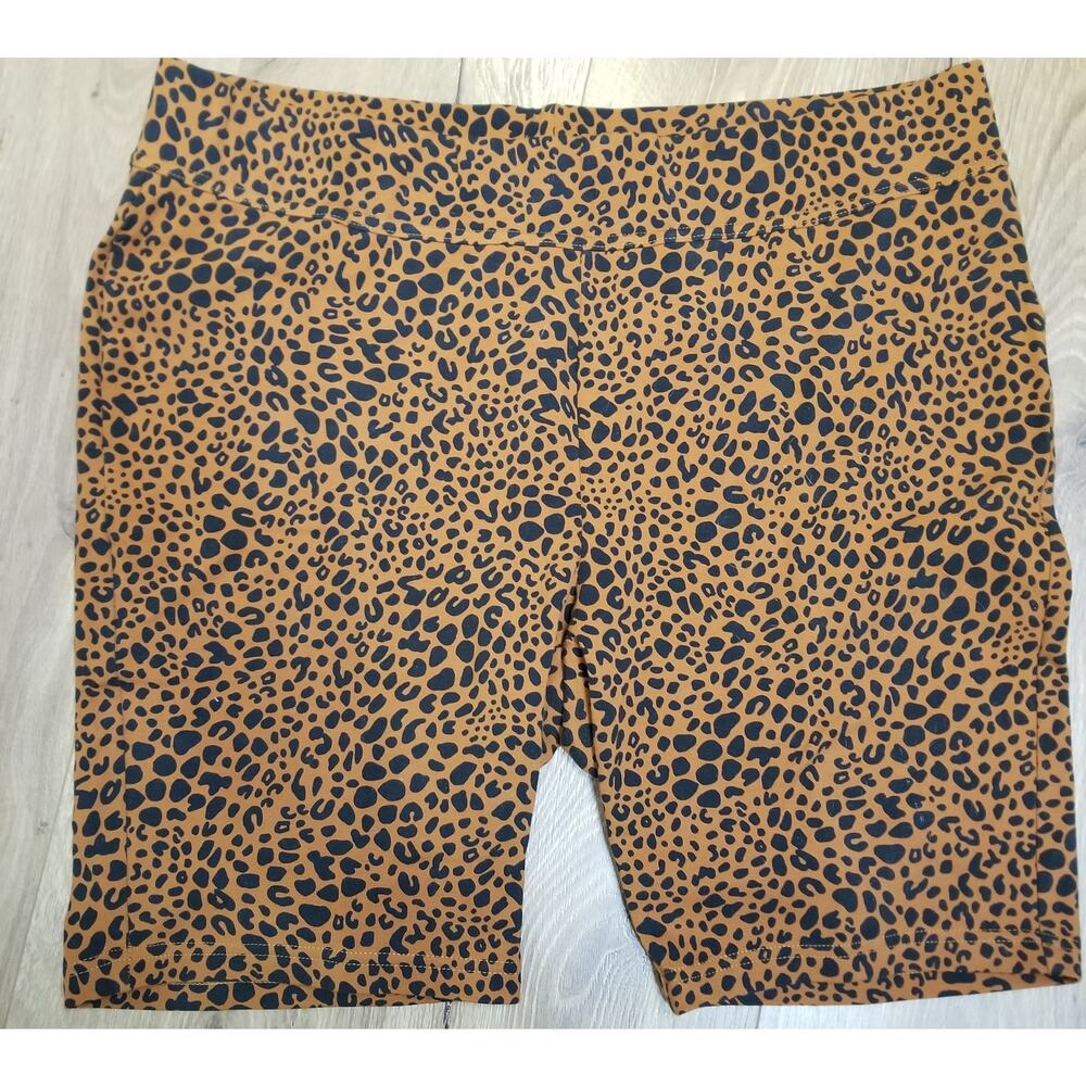 Lands' End Animal Print Starfish Pull-on Shorts Brown & Black Size XL (16-18)